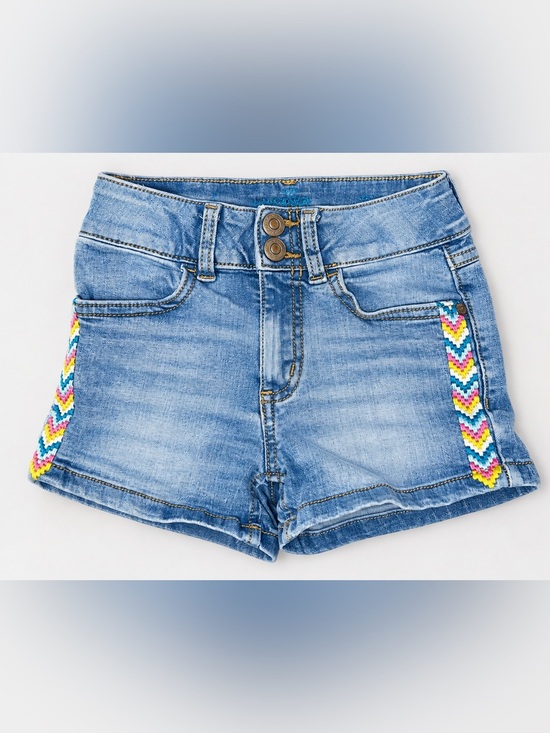 thereabouts Pants - Thereabouts Girls Size 5 Denim Shorts Embroidered Chevron Double Button Stretch
